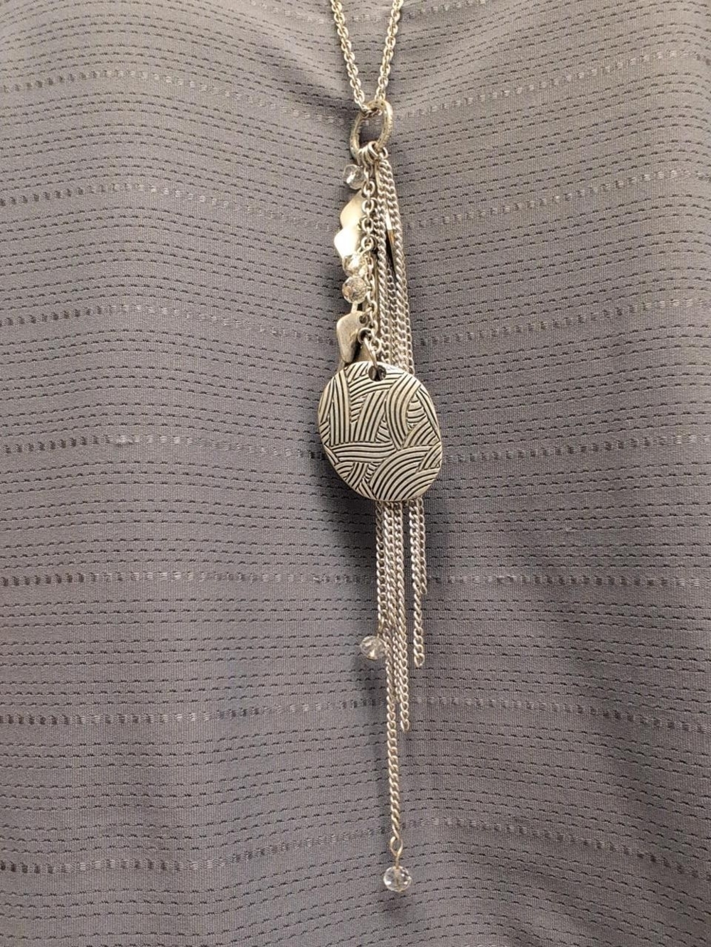 The Sak silver long charm necklace 30" #boho #festival